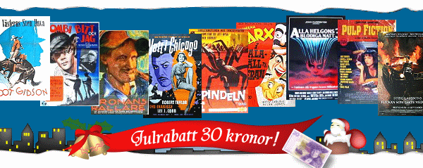 Alla som k�per affischer senast den 21 december f�r 30 kronor i julrabatt! P� bilden finns en affisch fr�n varje �rtionde 1920-2000, alla till salu p� v�r hemsida