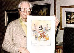 Carl Barks with Black Gold watercolor