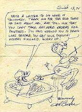 September 13, 1974 letter from Carl Barks to Jim Lowe