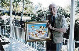 Carl Barks with Heat Wave painting