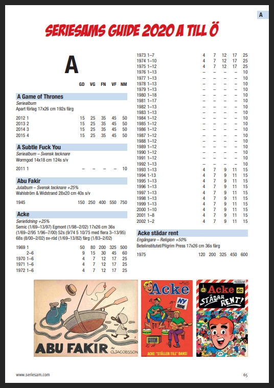 Seriesam's Guide 2020 insida