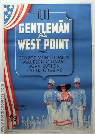 10 gentlemän från West Point 1943 poster George Montgomery Maureen O´Hara