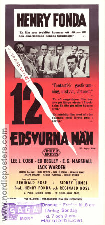 12 edsvurna män 1957 poster Henry Fonda Lee J Cobb Ed Begley Martin Balsam Jack Warden Sidney Lumet