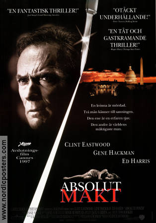 Absolut makt 1997 poster Gene Hackman Ed Harris Laura Linney Scott Glenn Clint Eastwood