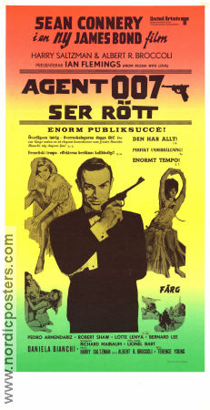 Agent 007 ser rött 1963 poster Sean Connery Daniela Bianchi Robert Shaw Lotte Lenya Terence Young Agenter