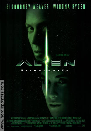 Alien återuppstår 1997 poster Sigourney Weaver Winona Ryder Dominique Pinon Jean-Pierre Jeunet
