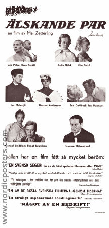 Älskande par 1964 poster Harriet Andersson Gunnel Lindblom Gio Petré Jan Malmsjö Mai Zetterling