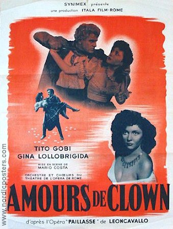 Amours de Clown 1947 poster Gina Lollobrigida