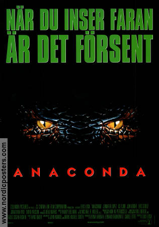 Anaconda 1997 poster Jon Voigh Jennifer Lopez Luis Llosa Ormar