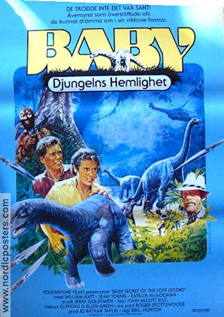 Baby djungelns hemlighet 1985 poster Sean Young Dinosaurier och drakar