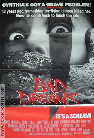 Bad Dreams 1988 poster Jennifer Rubin Bruce Abbott Richard Lynch Andrew Fleming