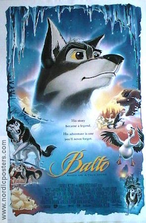 Balto 1995 poster Animerat Hundar
