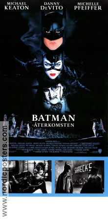 Batman återkomsten 1992 poster Michael Keaton Michelle Pfeiffer Danny de Vito Tim Burton Hitta mer: Batman Hitta mer: DC Comics Från serier