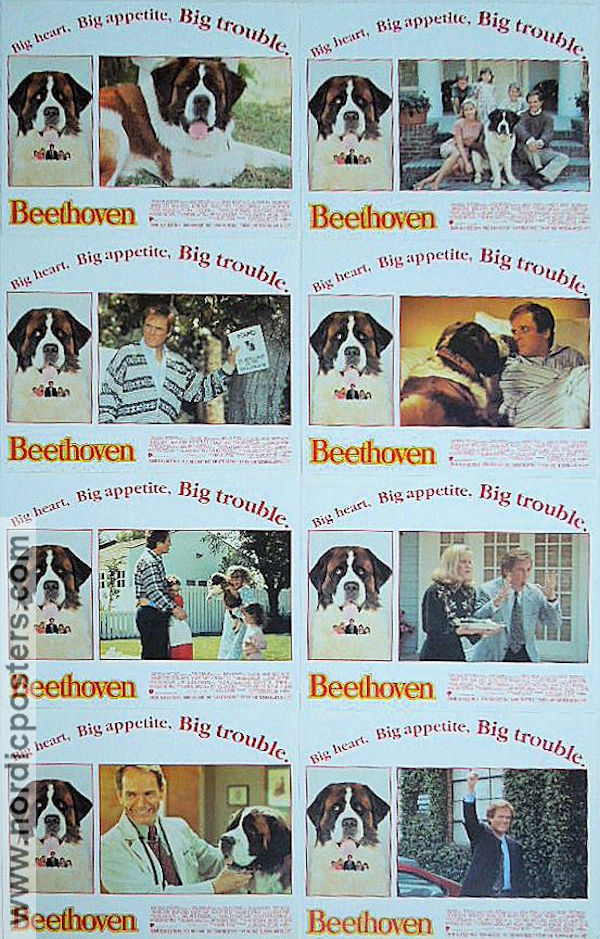 Beethoven 1992 lobbykort Charles Grodin Bonnie Hunt Dean Jones Brian Levant Hundar