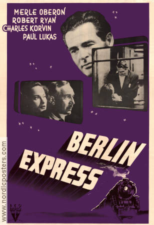 Berlin Express 1948 poster Merle Oberon Robert Ryan Charles Korvin Jacques Tourneur Tåg Film Noir
