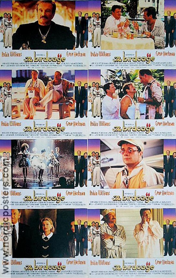 The Birdcage 1995 lobbykort Robin Williams Nathan Lane Gene Hackman Mike Nichols