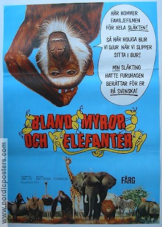 Bland myror och elefanter 1975 poster Hatte Furuhagen Dokumentärer