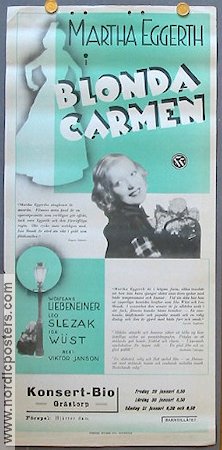 Blonda Carmen 1936 poster Martha Eggerth