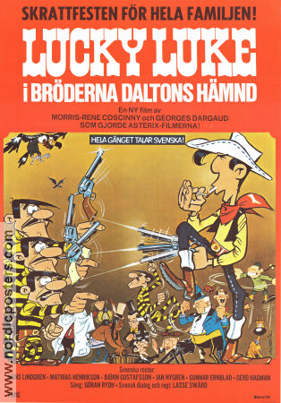 Bröderna Daltons hämnd 1978 poster Lucky Luke René Goscinny Text: Morris-Goscinny