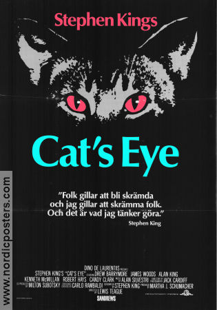 Cat´s Eye 1985 poster Drew Barrymore Text: Stephen King Katter