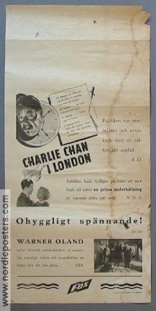Charlie Chan i London 1934 poster Warner Oland Charlie Chan