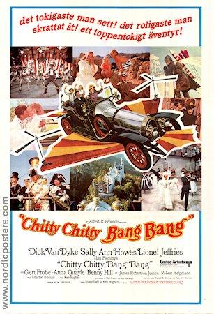 Chitty Chitty Bang Bang 1969 poster Dick Van Dyke Benny Hill Gert Fröbe Ken Hughes Text: Ian Fleming Bilar och racing Musikaler