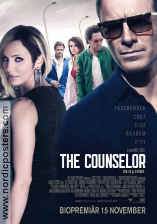 The Counselor 2013 poster Michael Fassbender Cameron Diaz Javier Bardem Penelope Cruz Ridley Scott