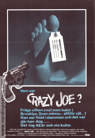 Crazy Joe 1974 poster Peter Boyle Paula Prentiss Fred Williamson Carlo Lizzani Maffia