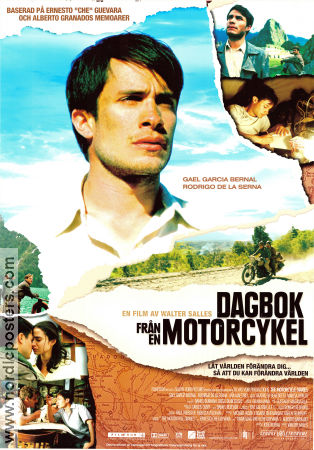 Dagbok från en motorcykel 2004 poster Gael Garcia Bernal Rodrigo de la Serna Mia Maestro Walter Salles Filmen från: Argentina Motorcyklar