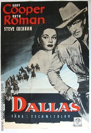 Dallas 1950 poster Gary Cooper Ruth Roman