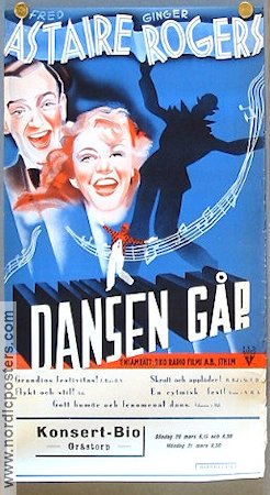 Dansen går 1936 poster Fred Astaire Ginger Rogers
