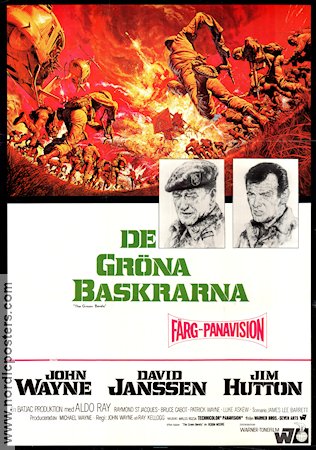 De gröna baskrarna 1968 poster John Wayne David Janssen Jim Hutton Ray Kellogg Krig