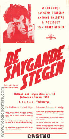 De smygande stegen 1952 poster Marcel Mouloudji Raymond Pellegrin André Cayatte