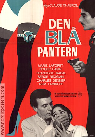 Den blå pantern 1965 poster Marie Laforet Claude Chabrol Agenter