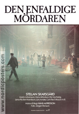Den enfaldige mördaren 1982 poster Stellan Skarsgård Maria Johansson Per Myrberg Nils Ahlroth Lars Amble Hans Alfredson
