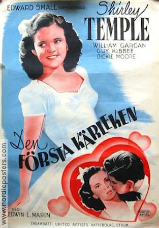 Den första kärleken 1942 poster Shirley Temple Eric Rohman art