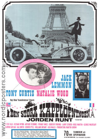 Den stora kapplöpningen 1965 poster Tony Curtis Natalie Wood Jack Lemmon Peter Falk Blake Edwards Bilar och racing