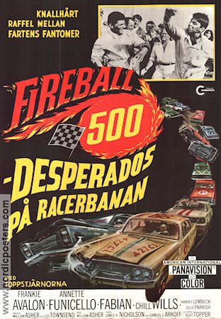 Desperados på racerbanan 1966 poster Frankie Avalon Fabian Bilar och racing