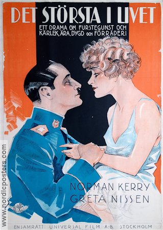 Det största i livet 1926 poster Norman Kerry Greta Nissen