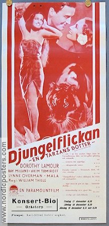 Djungelflickan 1936 poster Dorothy Lamour Ray Milland