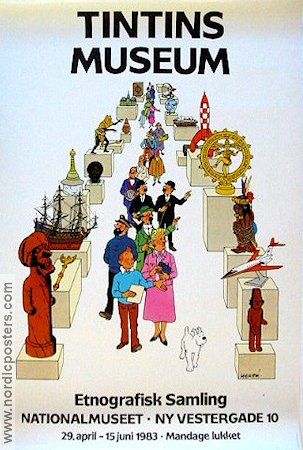 Tintins museum 1983 affisch Tintin Från serier