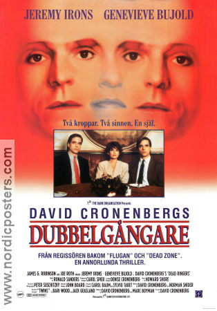 Dubbelgångare 1988 poster Jeremy Irons Genevieve Bujold David Cronenberg Filmen från: Canada
