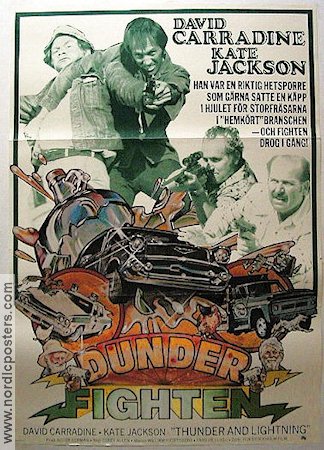Dunderfighten 1977 poster David Carradine Kate Jackson Sterling Holloway Corey Allen Bilar och racing