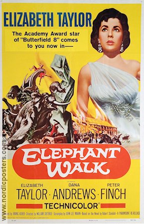 Elephant Walk 1954 poster Elizabeth Taylor Dana Andrews William Dieterle