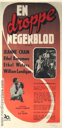En droppe negerblod 1949 poster Jeanne Crain Ethel Barrymore Ethel Waters Elia Kazan