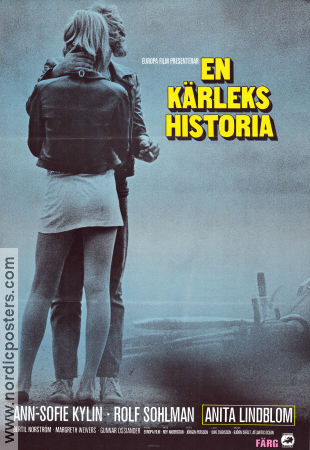 En kärlekshistoria 1970 poster Ann-Sofie Kylin Rolf Sohlman Anita Lindblom Bertil Norström Roy Andersson Kultfilmer