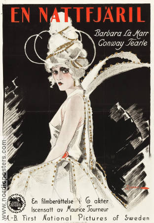 En nattfjäril 1924 poster Barbara La Marr Conway Tearle Maurice Tourneur Eric Rohman art