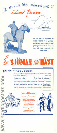 En sjöman till häst 1940 poster Edvard Persson Karl-Arne Holmsten Elvin Ottosson Emil A Lingheim Hästar