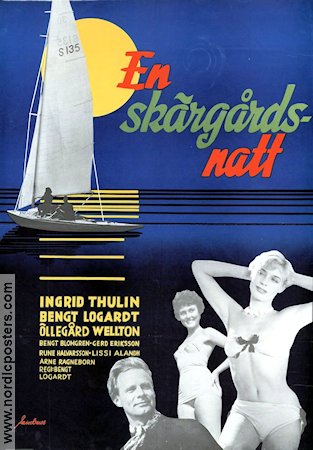 En skärgårdsnatt 1953 poster Ingrid Thulin Öllegård Wellton Lissi Alandh Bengt Logardt Skärgård