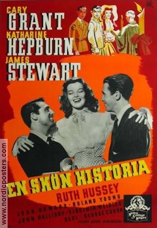 En skön historia 1940 poster Cary Grant Katharine Hepburn James Stewart George Cukor
